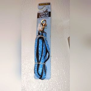 5ft pet dog cat leash poky dots blue new 3/8" wide